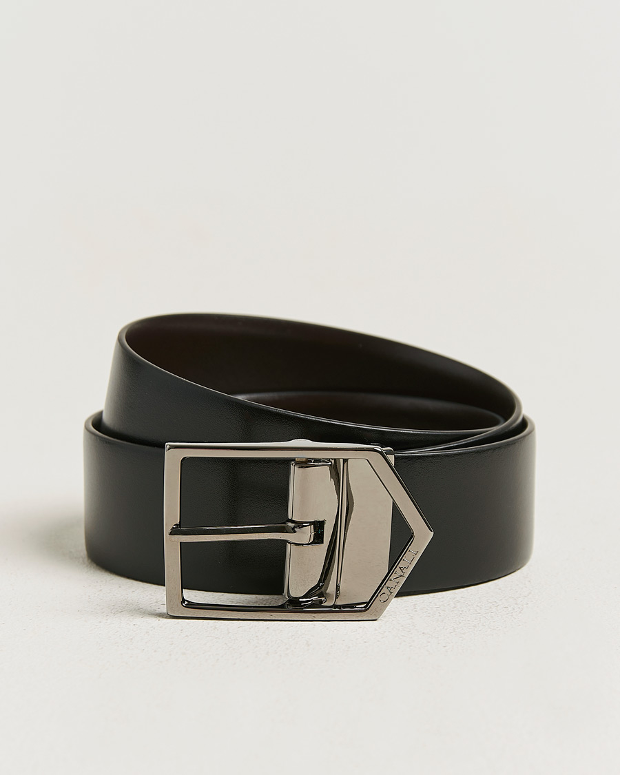 Mies | Vyöt | Canali | Reversible Leather Belt Black/Brown