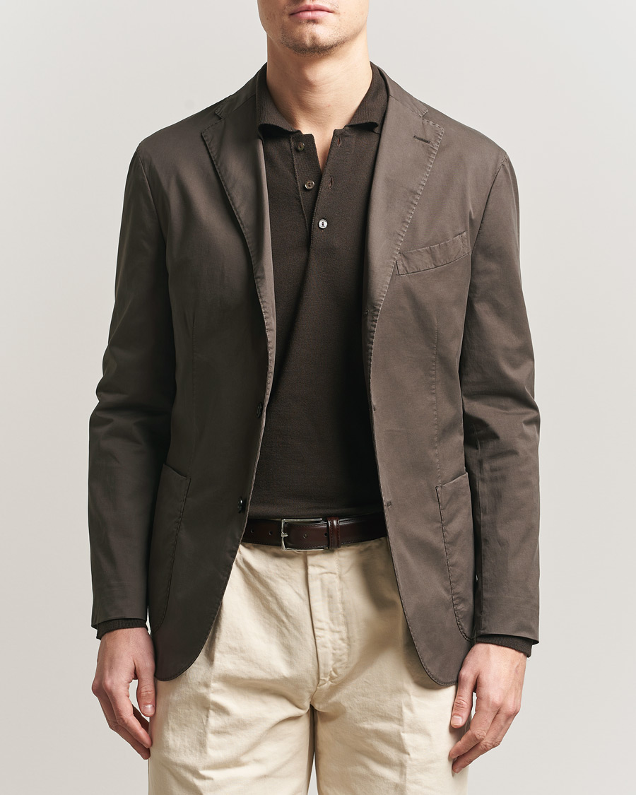 Mies | Pikkutakit | Boglioli | K Jacket Supima Cotton Blazer Dark Brown