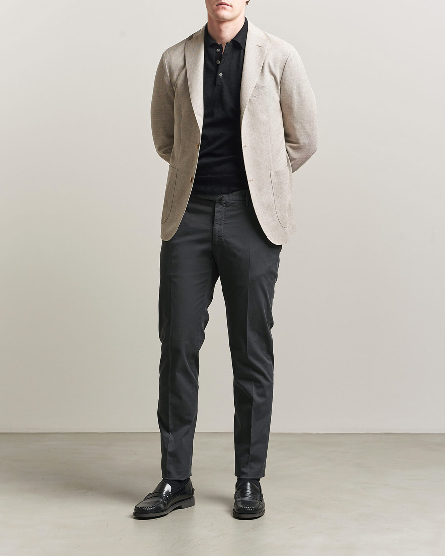 Mies | Pikkutakit | Boglioli | K Jacket Wool Hopsack Blazer Light Beige