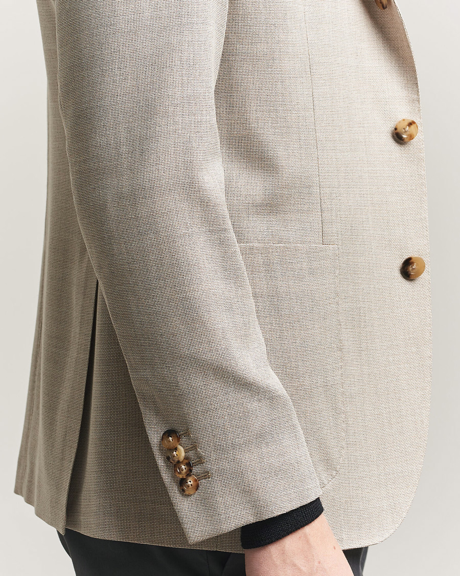 Mies | Pikkutakit | Boglioli | K Jacket Wool Hopsack Blazer Light Beige