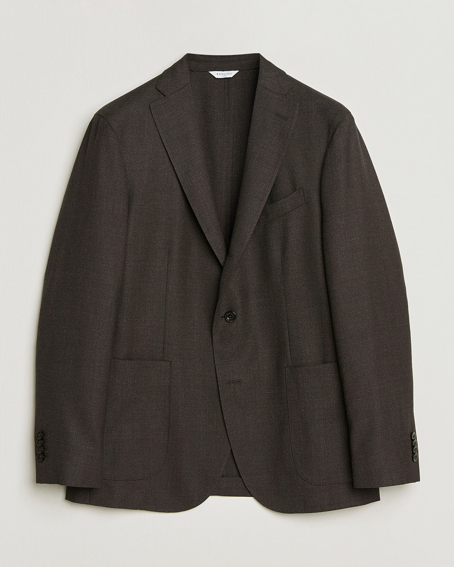 Mies | Pikkutakit | Boglioli | K Jacket Wool Hopsack Blazer Dark Brown