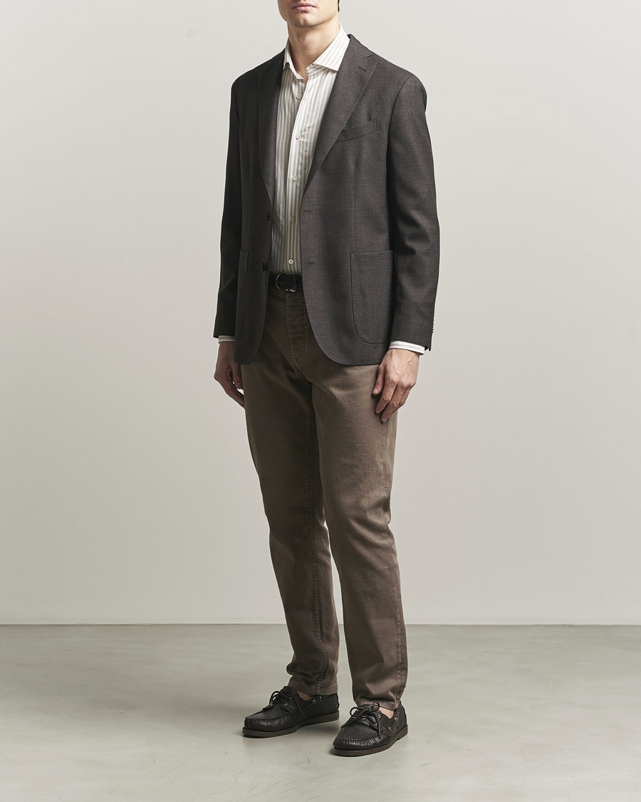 Mies |  | Boglioli | K Jacket Wool Hopsack Blazer Dark Brown
