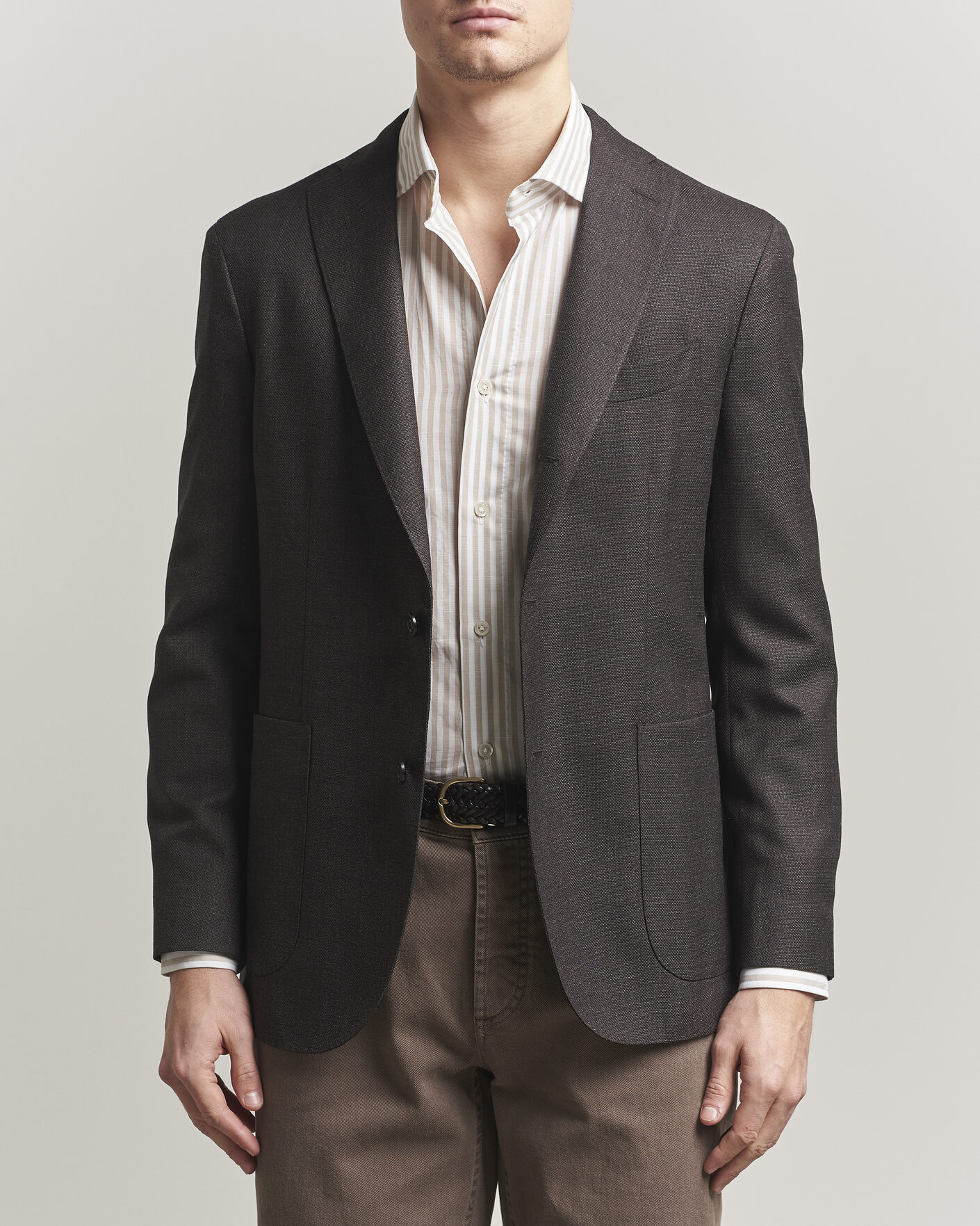 Mies | Pikkutakit | Boglioli | K Jacket Wool Hopsack Blazer Dark Brown