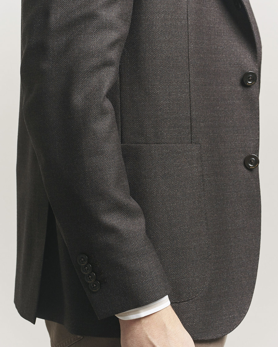 Mies | Pikkutakit | Boglioli | K Jacket Wool Hopsack Blazer Dark Brown