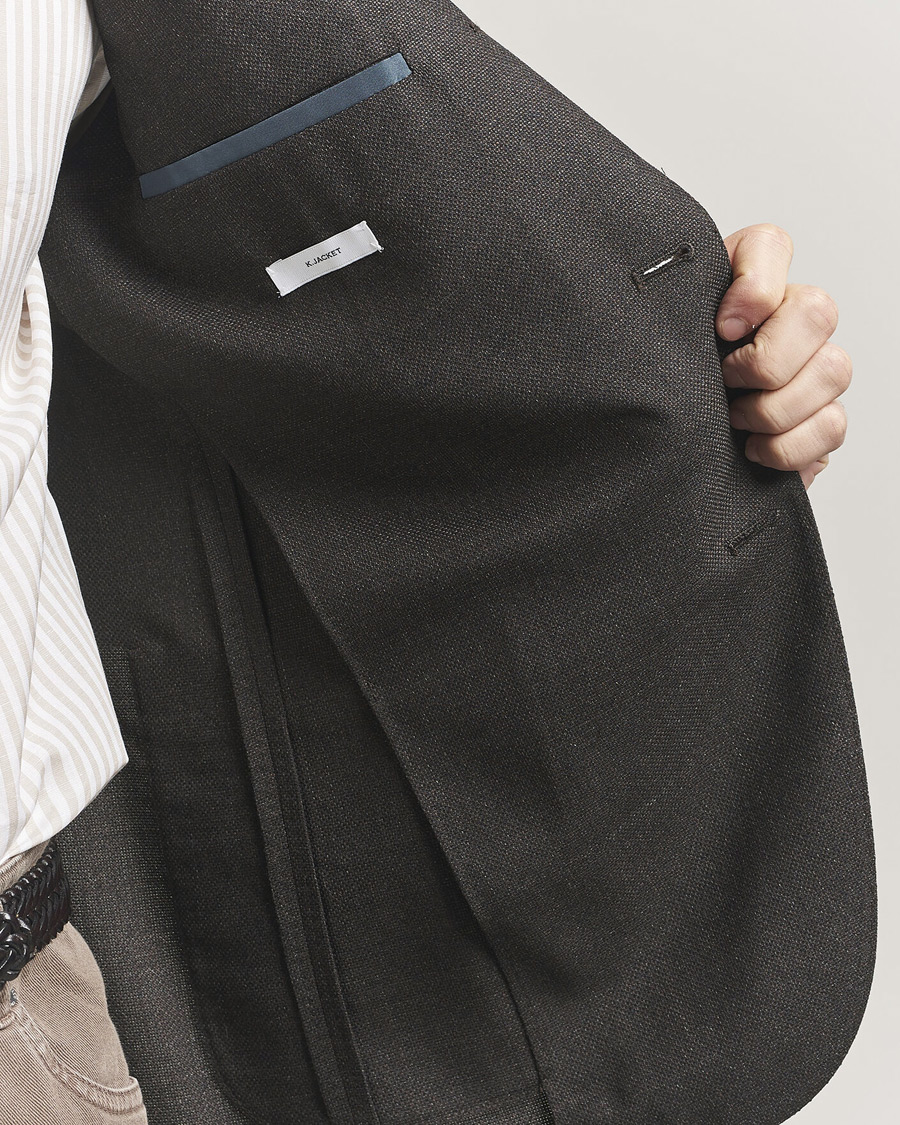 Mies | Pikkutakit | Boglioli | K Jacket Wool Hopsack Blazer Dark Brown
