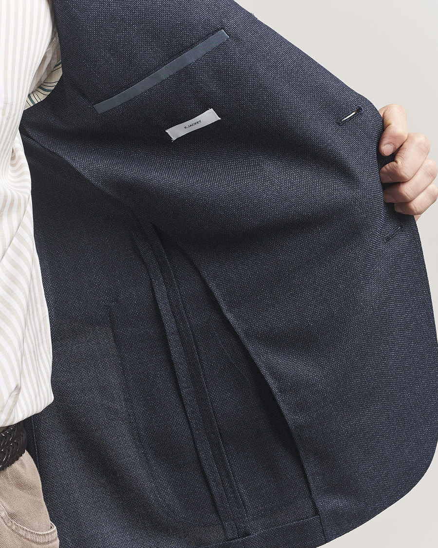 Mies | Pikkutakit | Boglioli | K Jacket Wool Hopsack Blazer Dark Blue