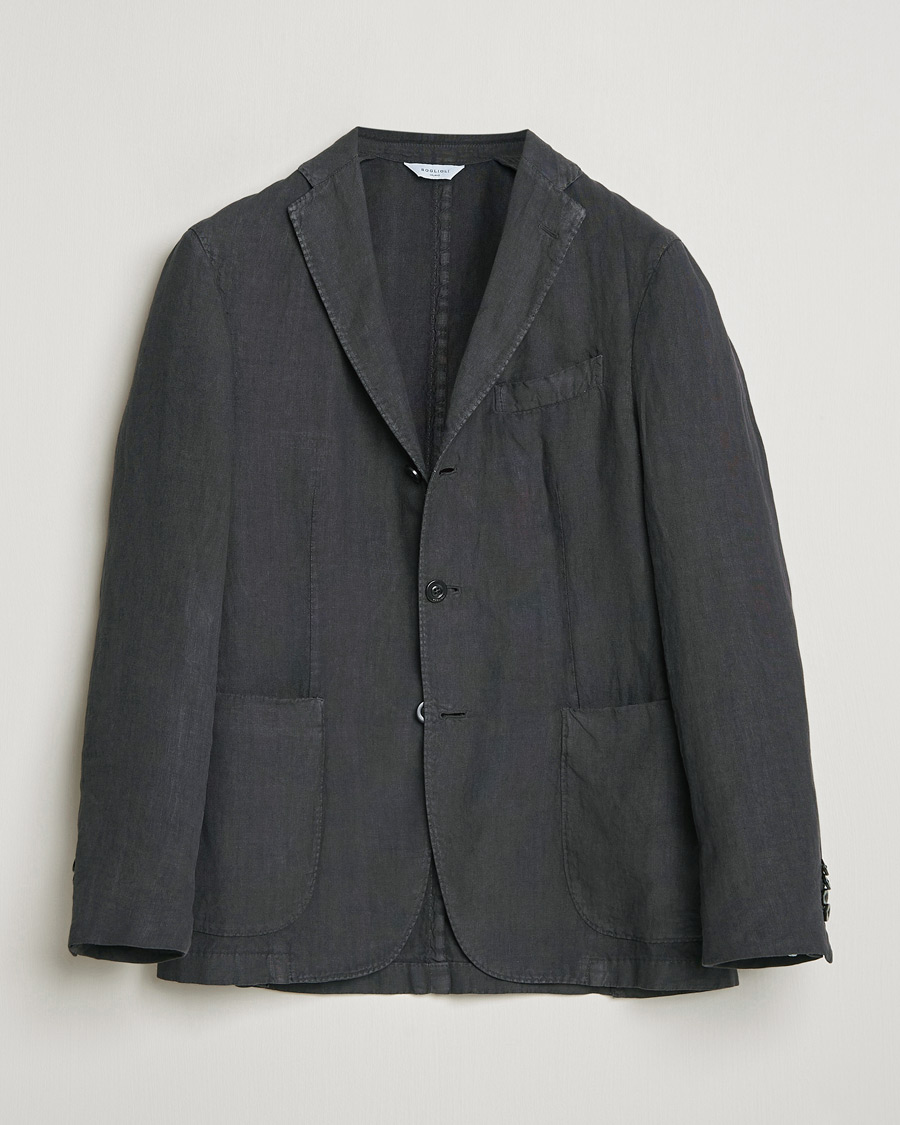 Mies | Pikkutakit | Boglioli | K Jacket Linen Blazer Dark Brown
