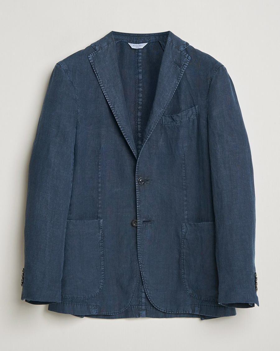 Mies | Pikkutakit | Boglioli | K Jacket Linen Blazer Navy