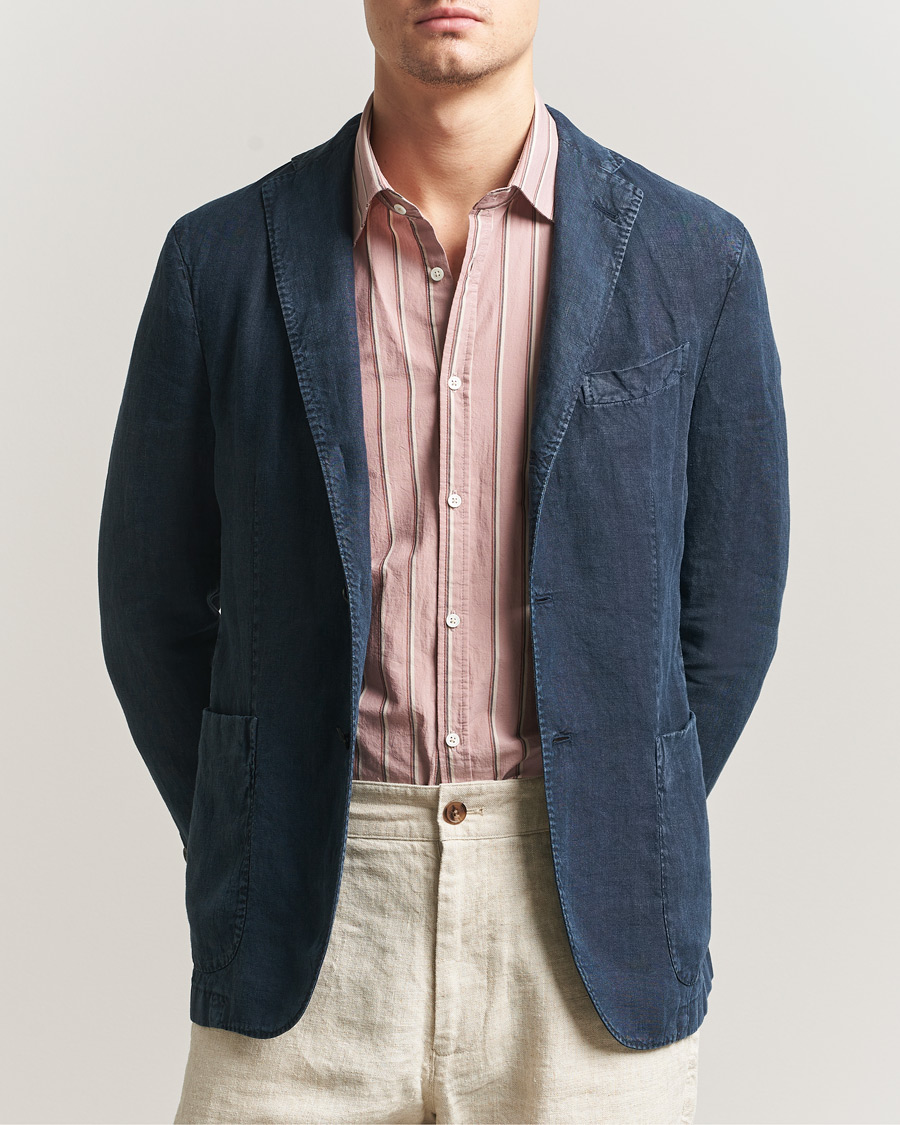 Mies | Pikkutakit | Boglioli | K Jacket Linen Blazer Navy