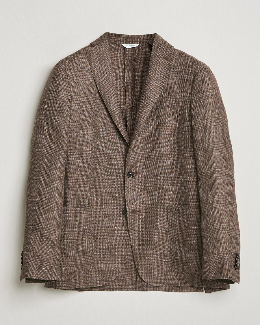 Mies | Pikkutakit | Boglioli | K Jacket Prince Of Wales Blazer Dark Brown
