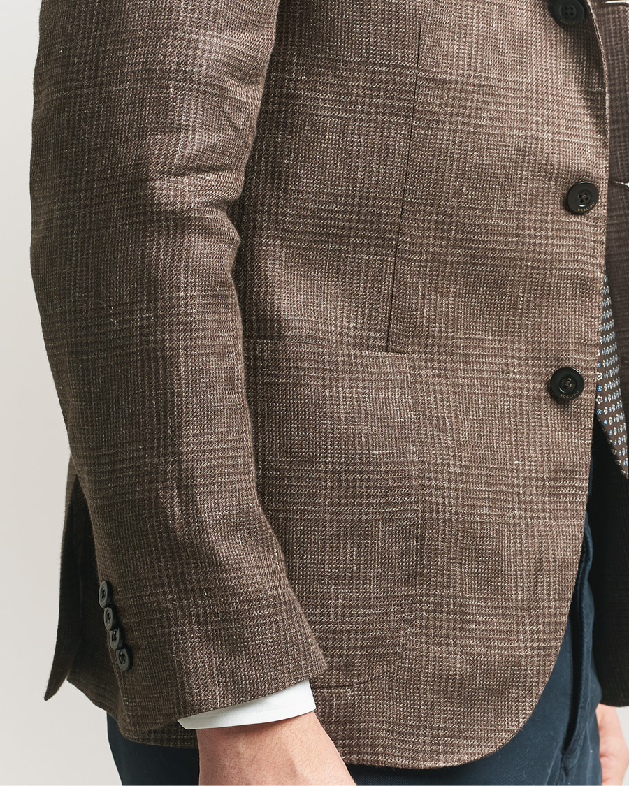 Mies | Pikkutakit | Boglioli | K Jacket Prince Of Wales Blazer Dark Brown