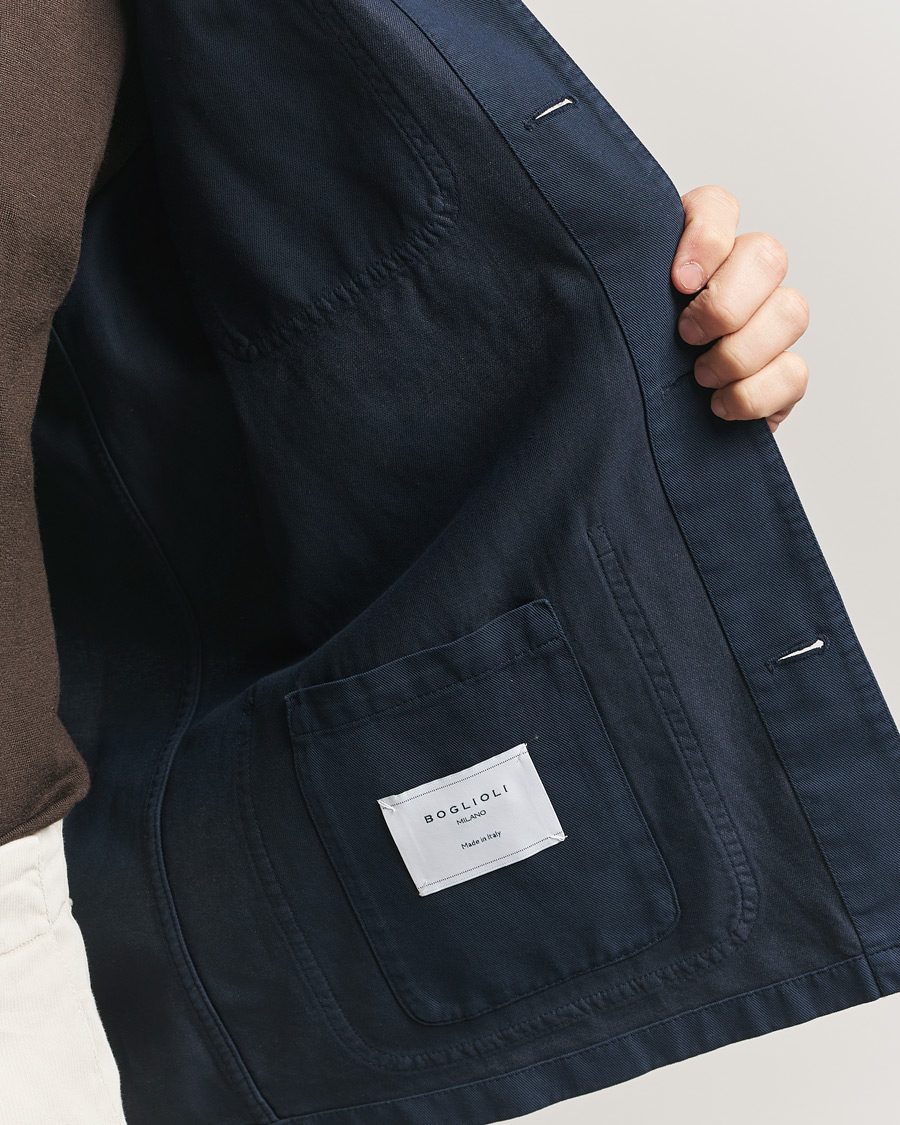 Mies | Takit | Boglioli | Cotton Gabardine Work Jacket Navy