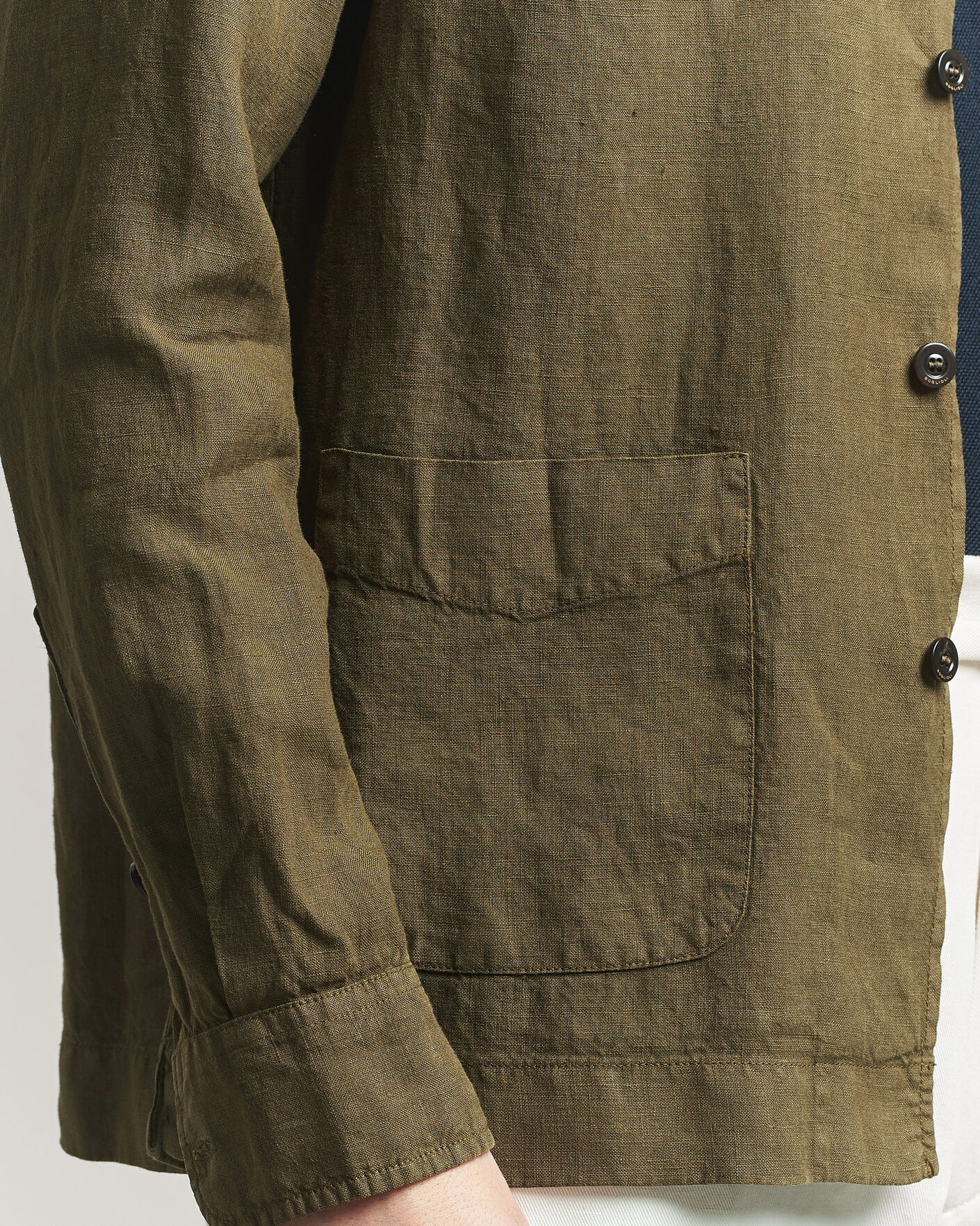 Mies | Takit | Boglioli | Linen Painter Jacket Military
