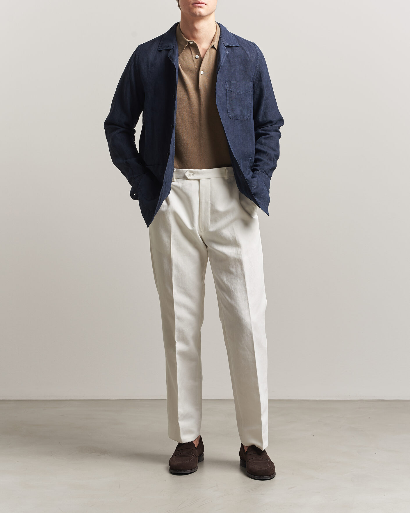 Mies | Takit | Boglioli | Linen Painter Jacket Navy