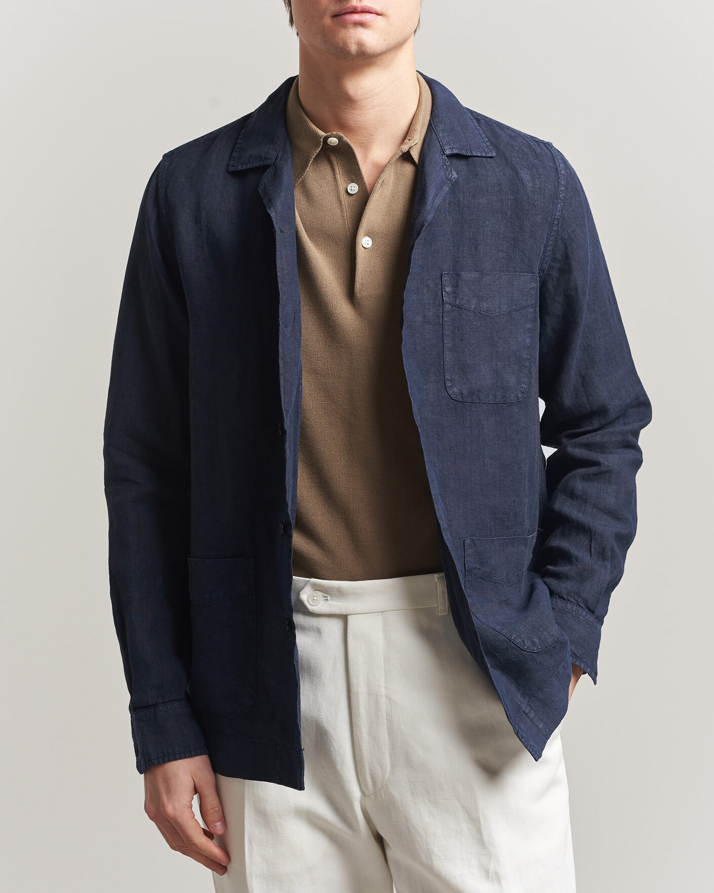 Mies | Takit | Boglioli | Linen Painter Jacket Navy