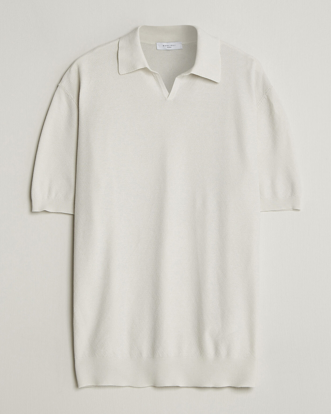 Mies | Pikeet | Boglioli | Short Sleeve Polo Piquet Off White