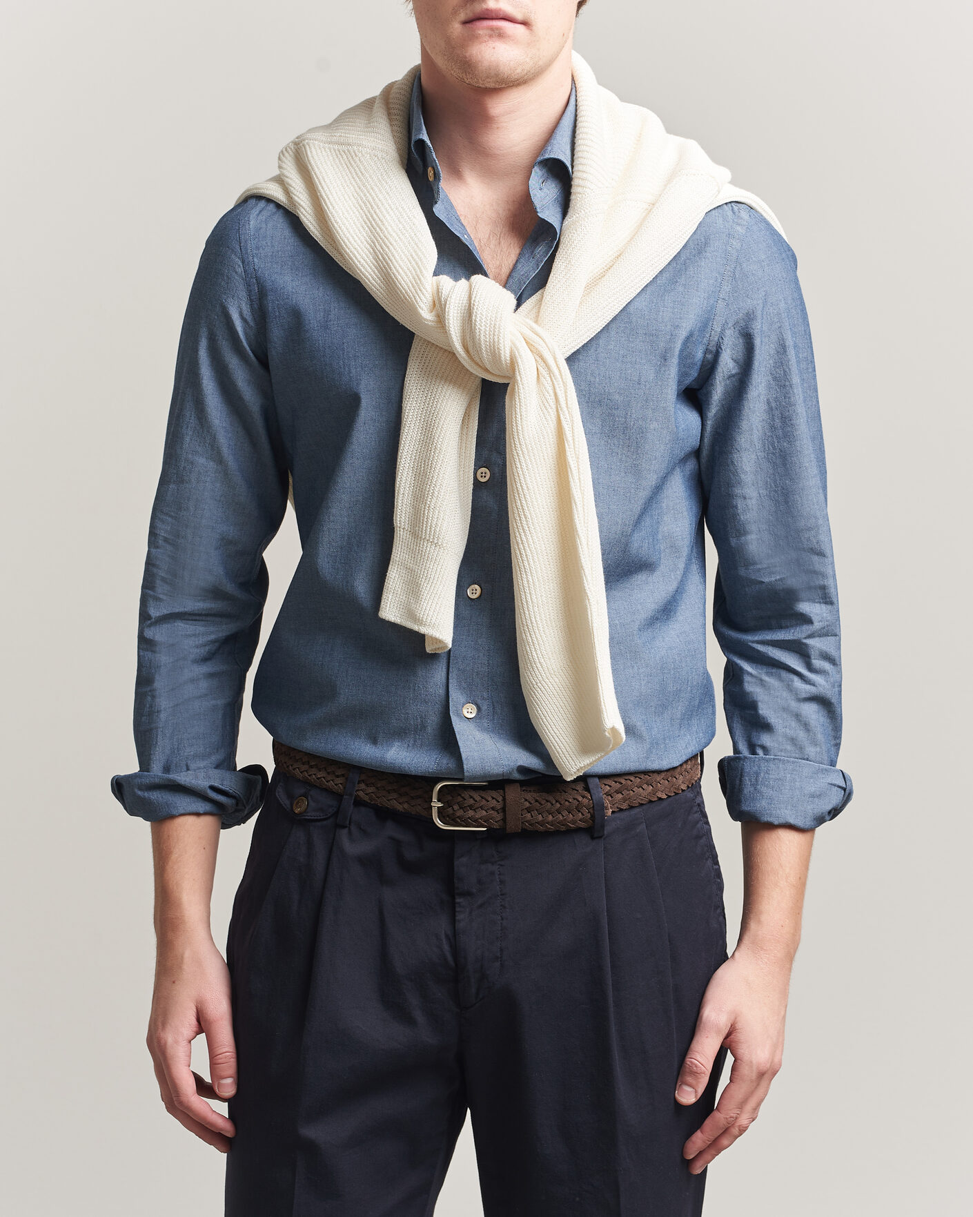 Mies | Kauluspaidat | Boglioli | Chambray Shirt Medium Blue