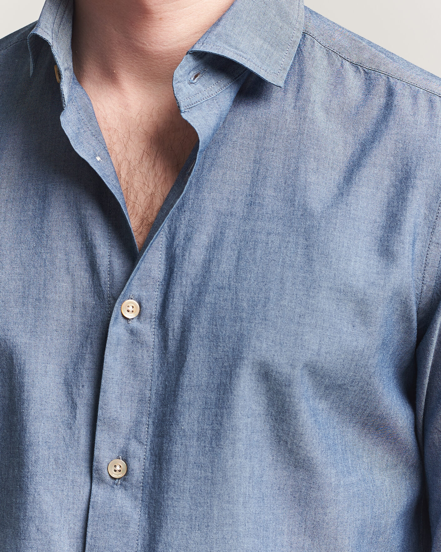Mies | Kauluspaidat | Boglioli | Chambray Shirt Medium Blue