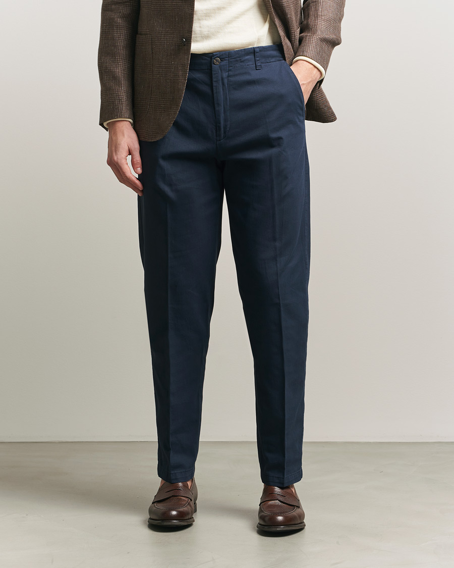 Mies | Housut | Boglioli | Regular Fit Cotton Chinos Navy