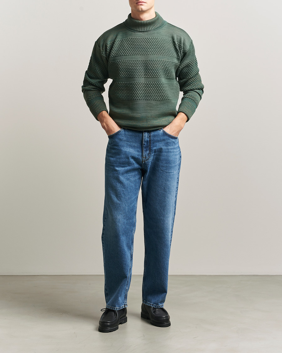 Mies | Puserot | S.N.S. Herning | Fisherman Sweater Natural Machine Green