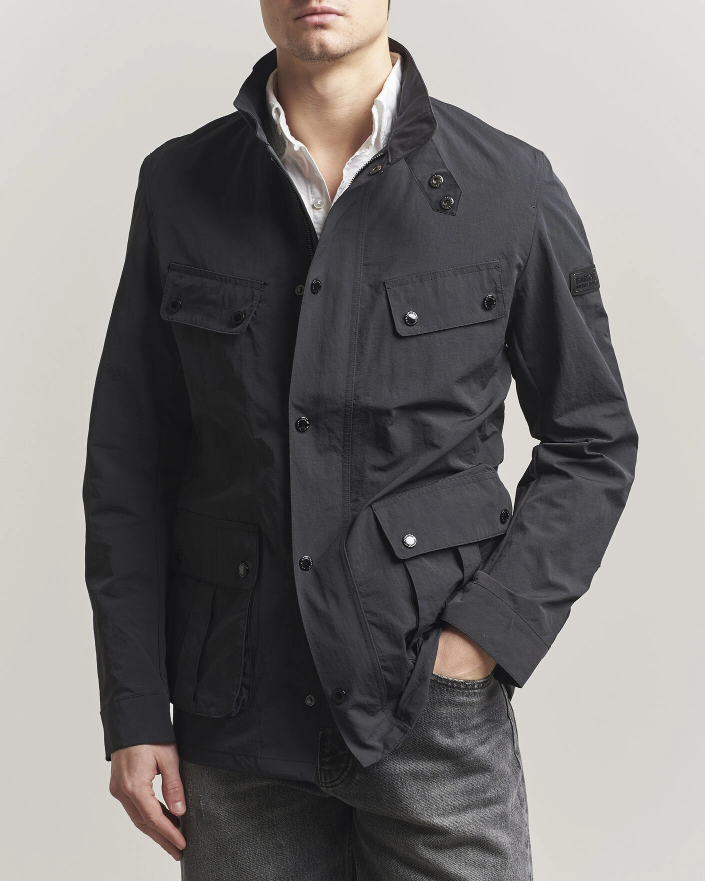 Mies | Takit | Barbour International | Modern Showerproof Duke Jacket Black