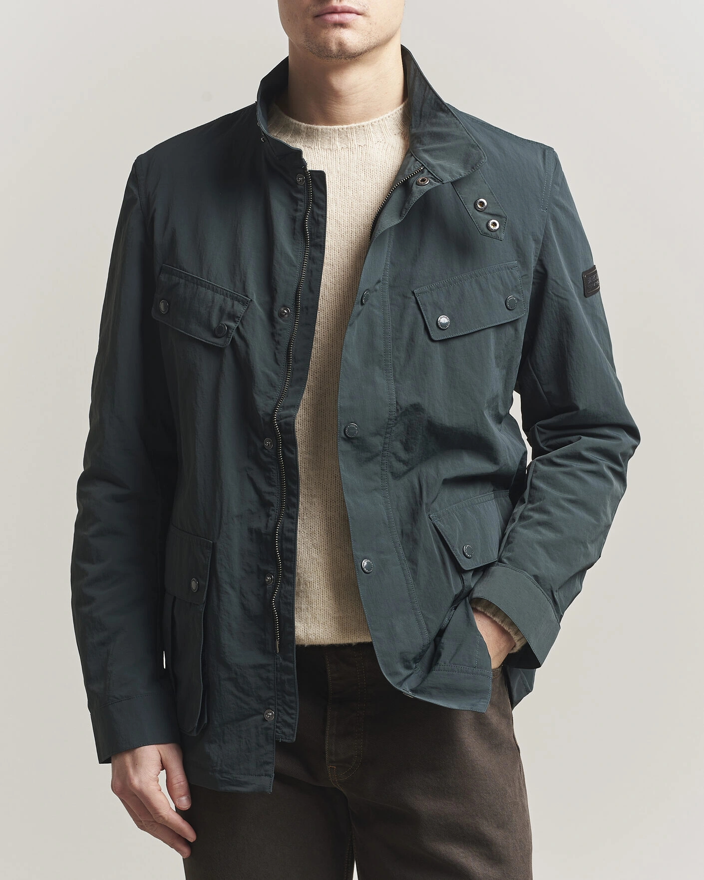 Mies | Takit | Barbour International | Modern Showerproof Duke Jacket Forest River