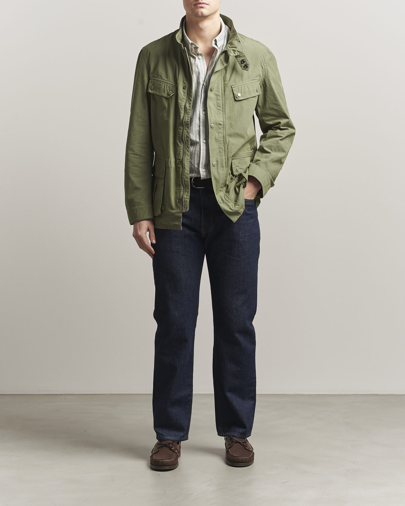 Mies | Takit | Barbour International | Garment dyed Casual Duke Jacket Burnt Olive