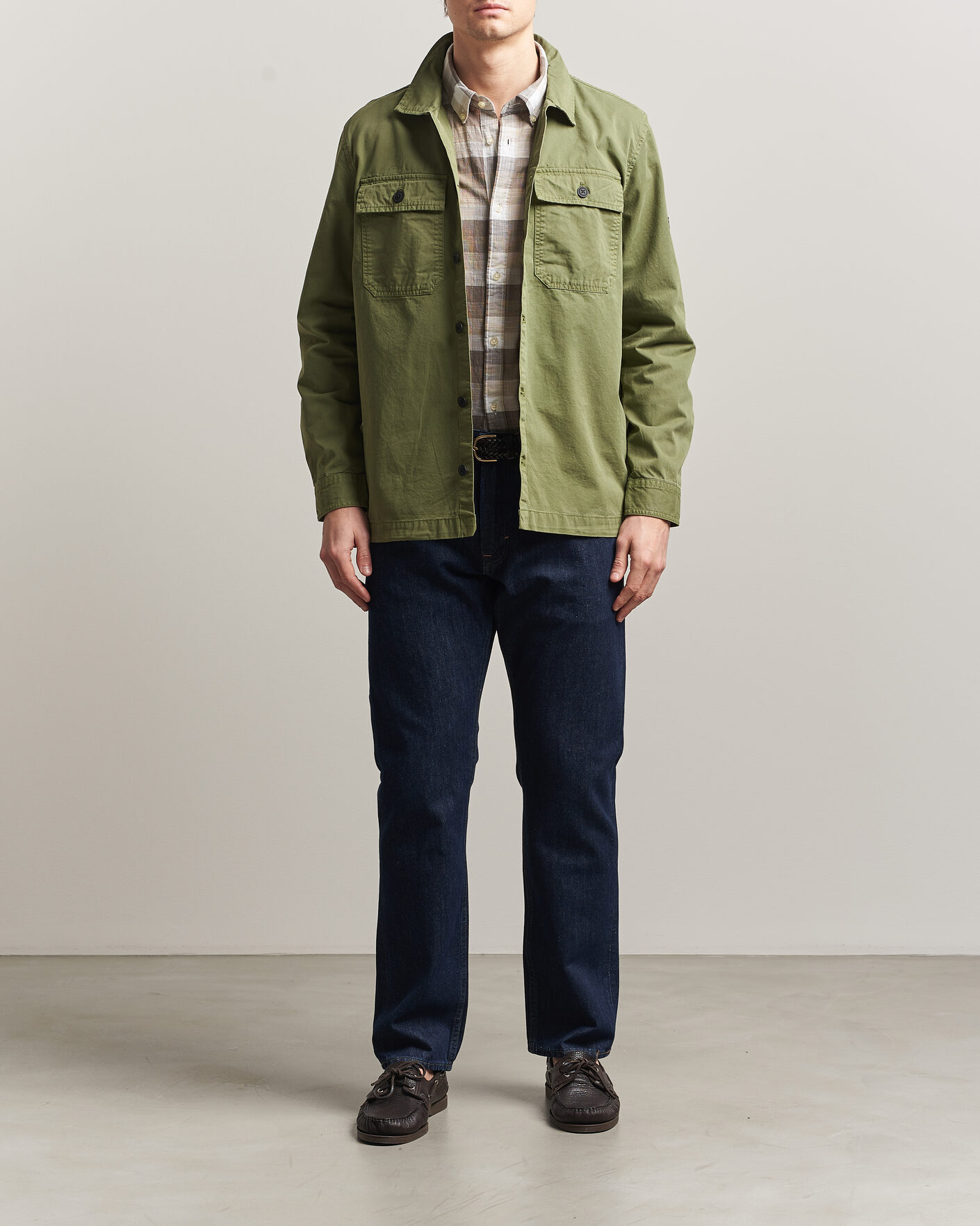 Mies | Kauluspaidat | Barbour International | Arlo Cotton Overshirt Burnt Olive