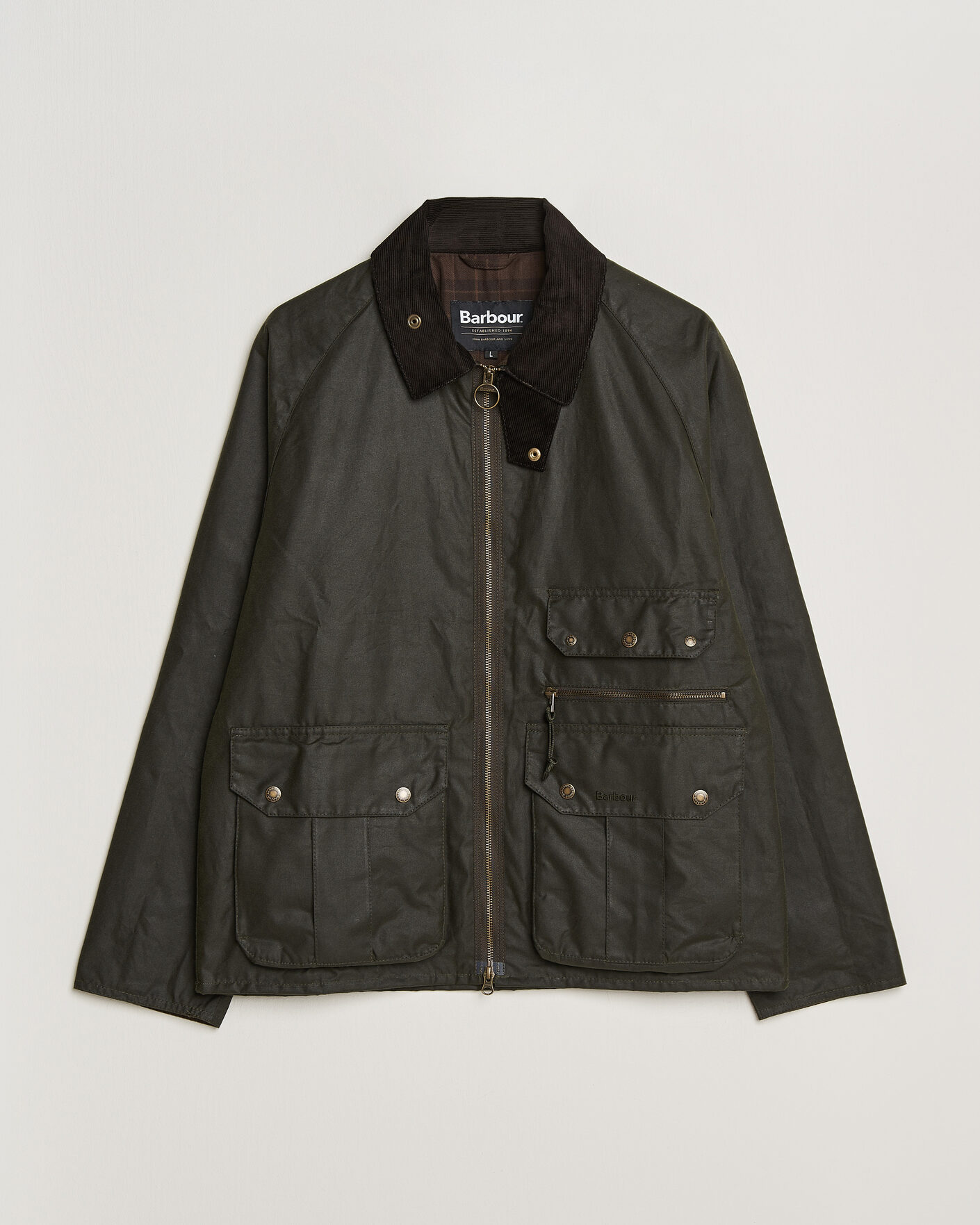 Mies | Takit | Barbour Lifestyle | Re-Engineered Blackett Spey Wax Jacket Archive Olive 
