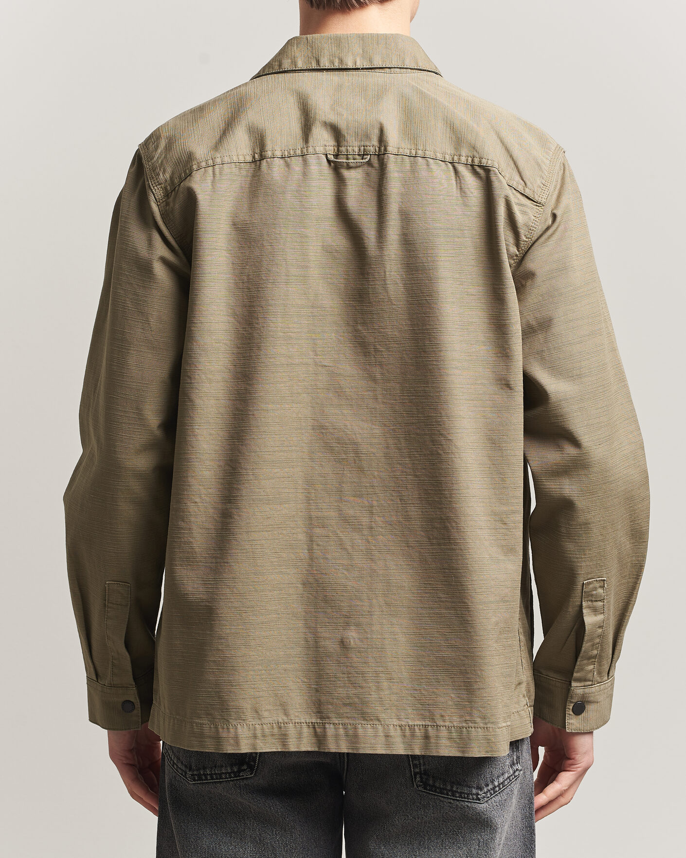 Mies | Kauluspaidat | Barbour Lifestyle | Draftmen Cotton Slub Overshirt Grey Olive