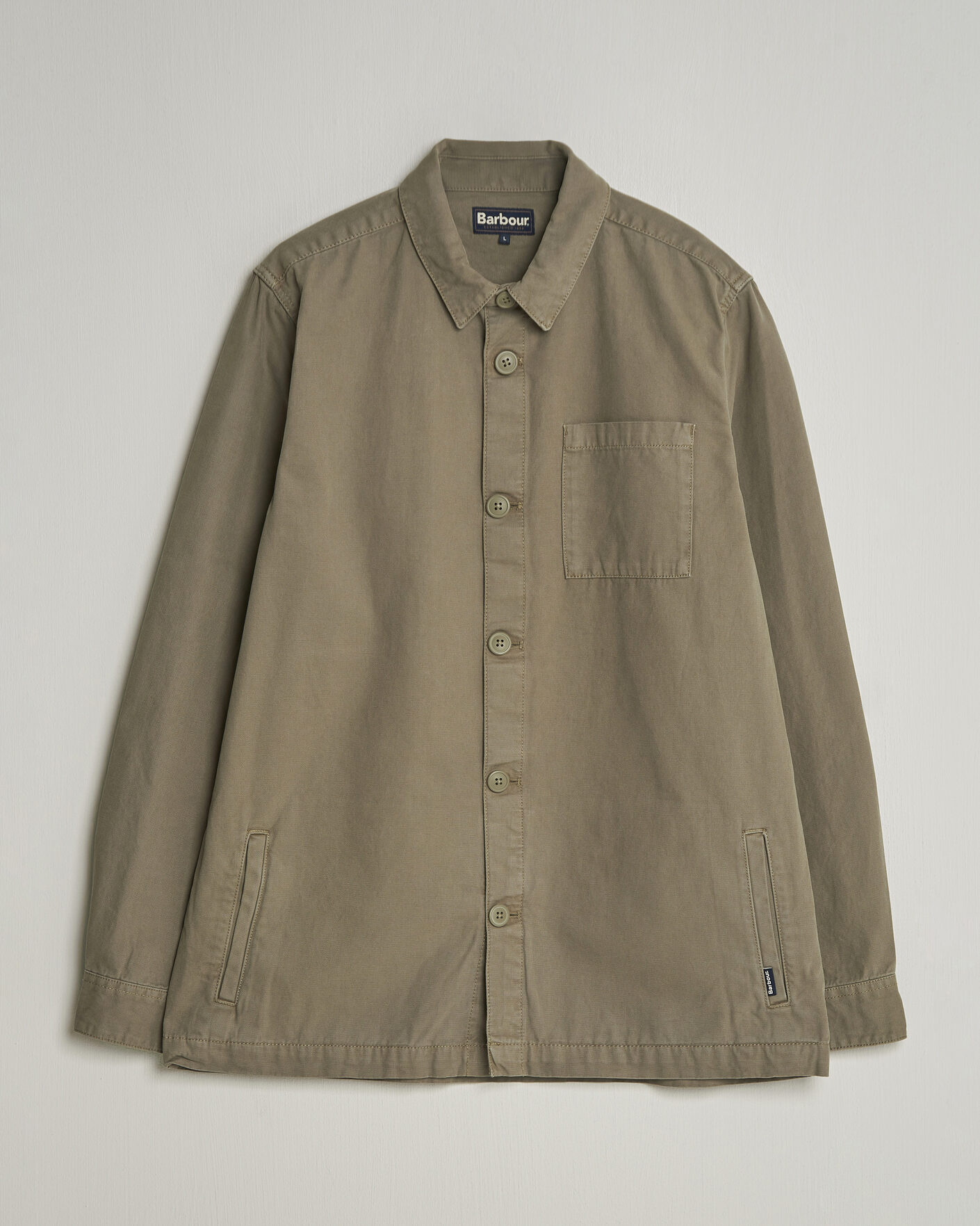 Mies | Kauluspaidat | Barbour Lifestyle | Washed Cotton Overshirt Smoky Olive