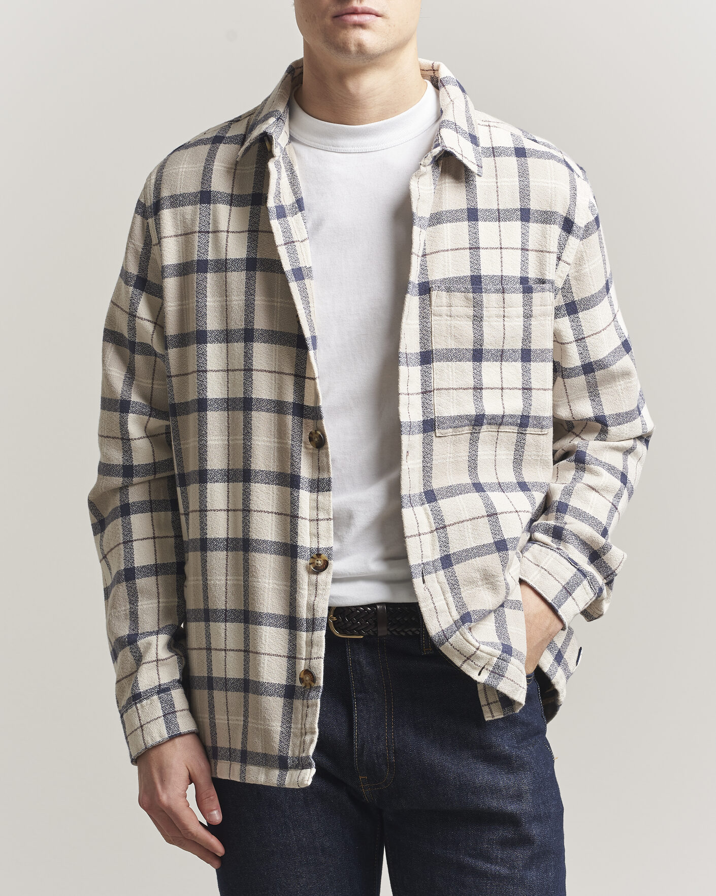 Mies | Kauluspaidat | Barbour Lifestyle | Vennel Textured Tartan Overshirt Oban Mist Tartan