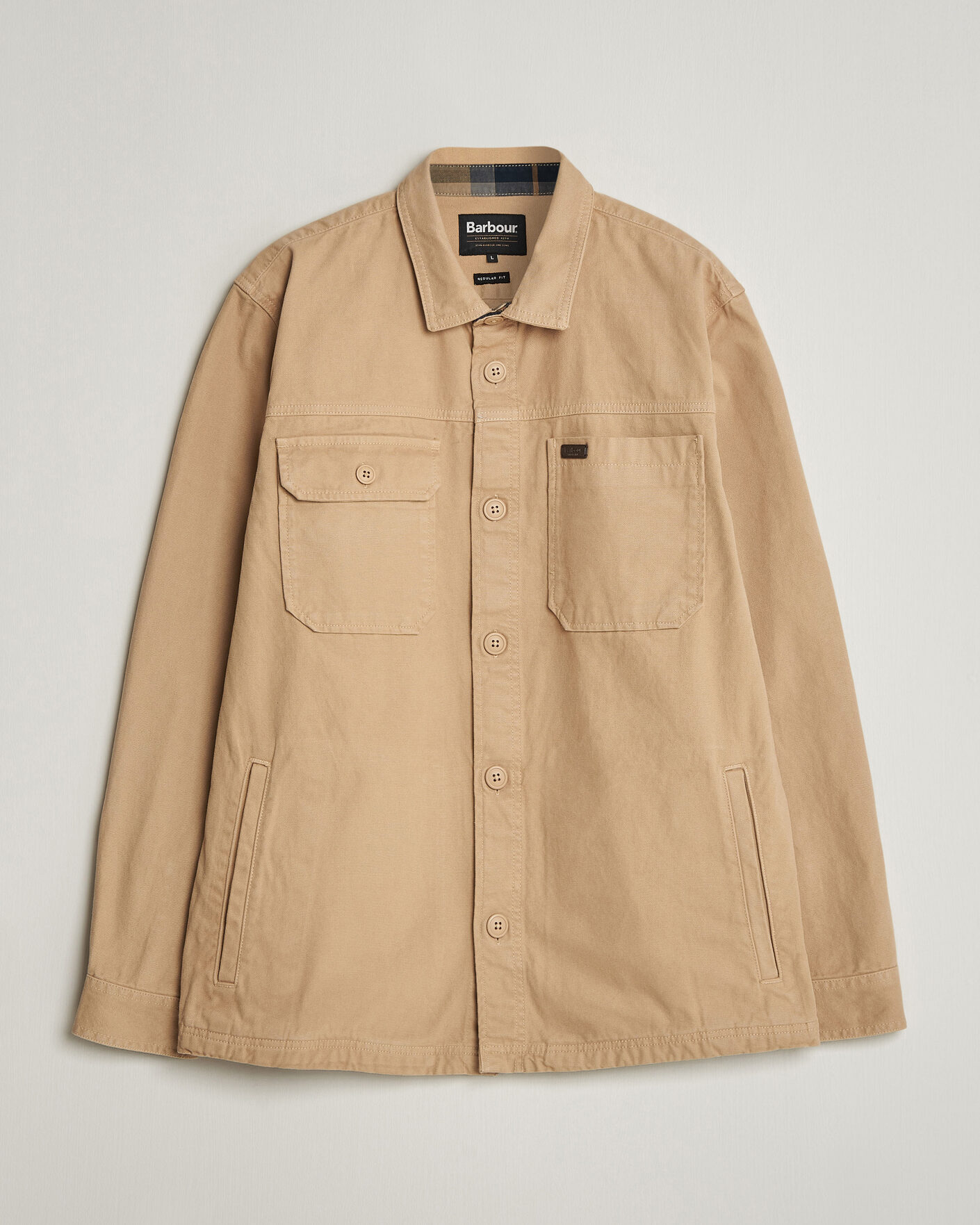 Mies | Kauluspaidat | Barbour Lifestyle | Lingfield Canvas Overshirt Dark Stone