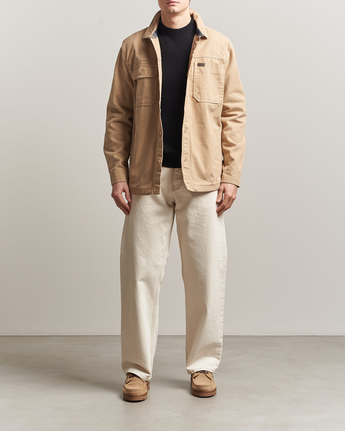 Mies | Kauluspaidat | Barbour Lifestyle | Lingfield Canvas Overshirt Dark Stone