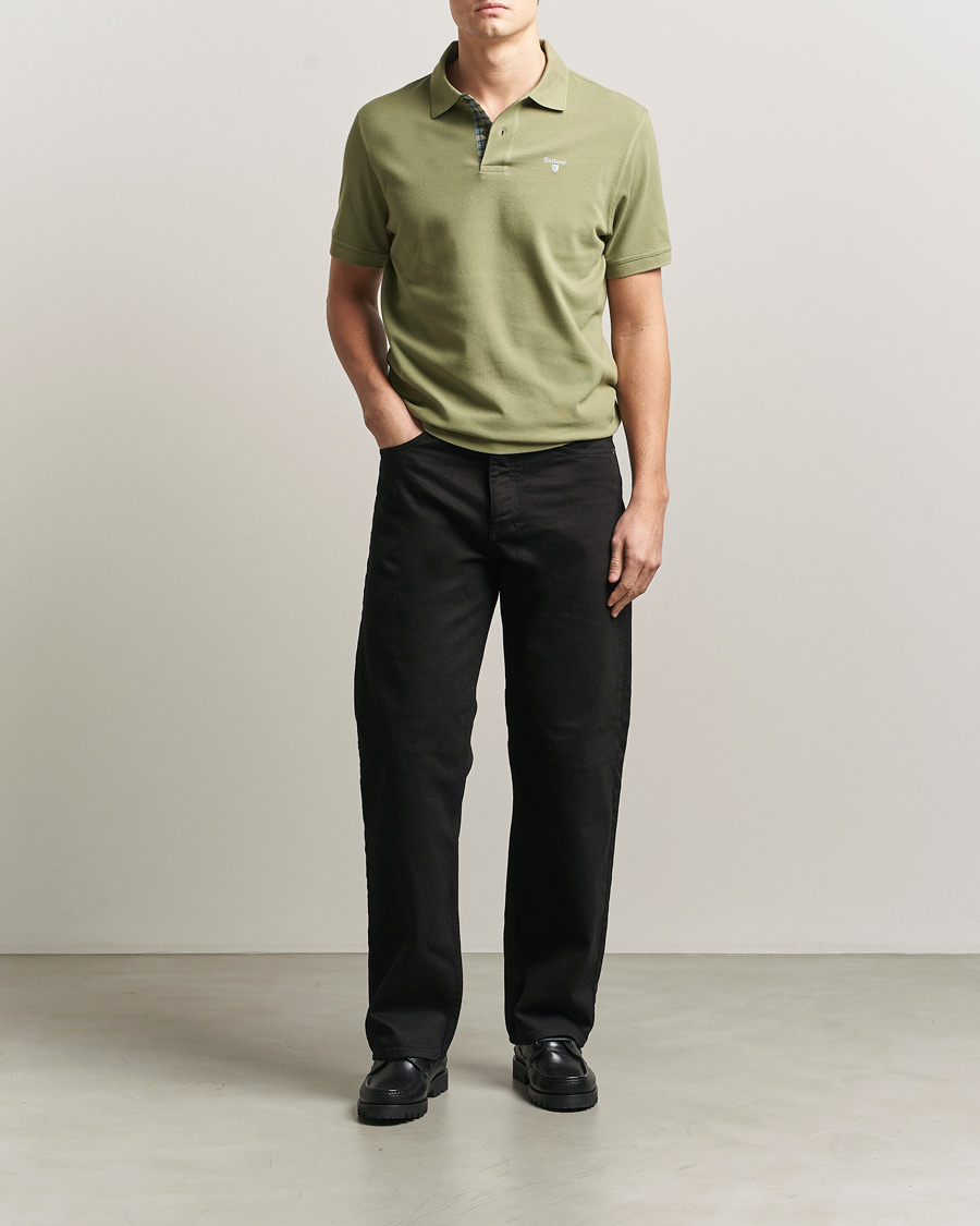 Mies | Pikeet | Barbour Lifestyle | Tartan Pique Polo Laurel Green