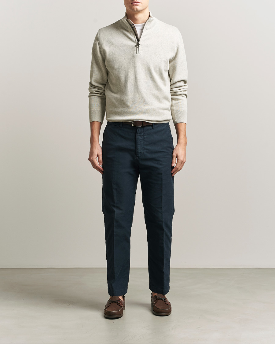 Mies | Puserot | Barbour Lifestyle | Cotton Half Zip Neutral