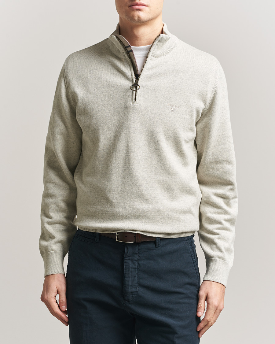 Mies | Puserot | Barbour Lifestyle | Cotton Half Zip Neutral