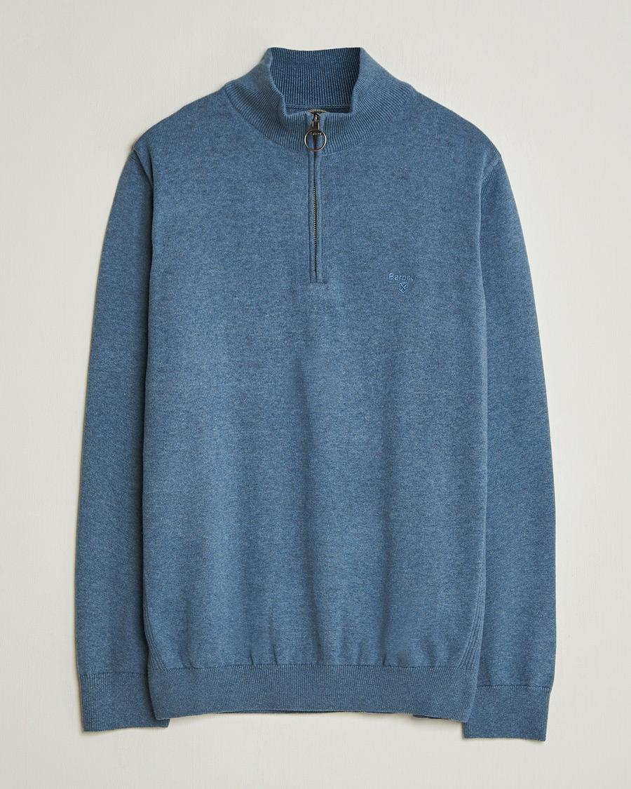 Mies | Puserot | Barbour Lifestyle | Cotton Half Zip Dusk Blue