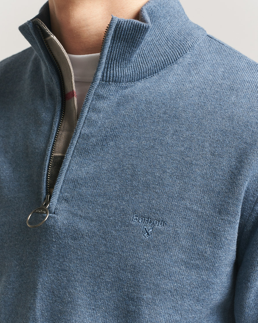 Mies | Puserot | Barbour Lifestyle | Cotton Half Zip Dusk Blue
