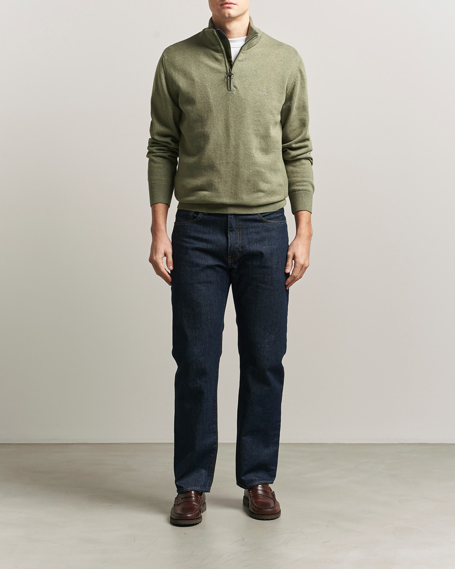 Mies | Puserot | Barbour Lifestyle | Cotton Half Zip Smokey Olive