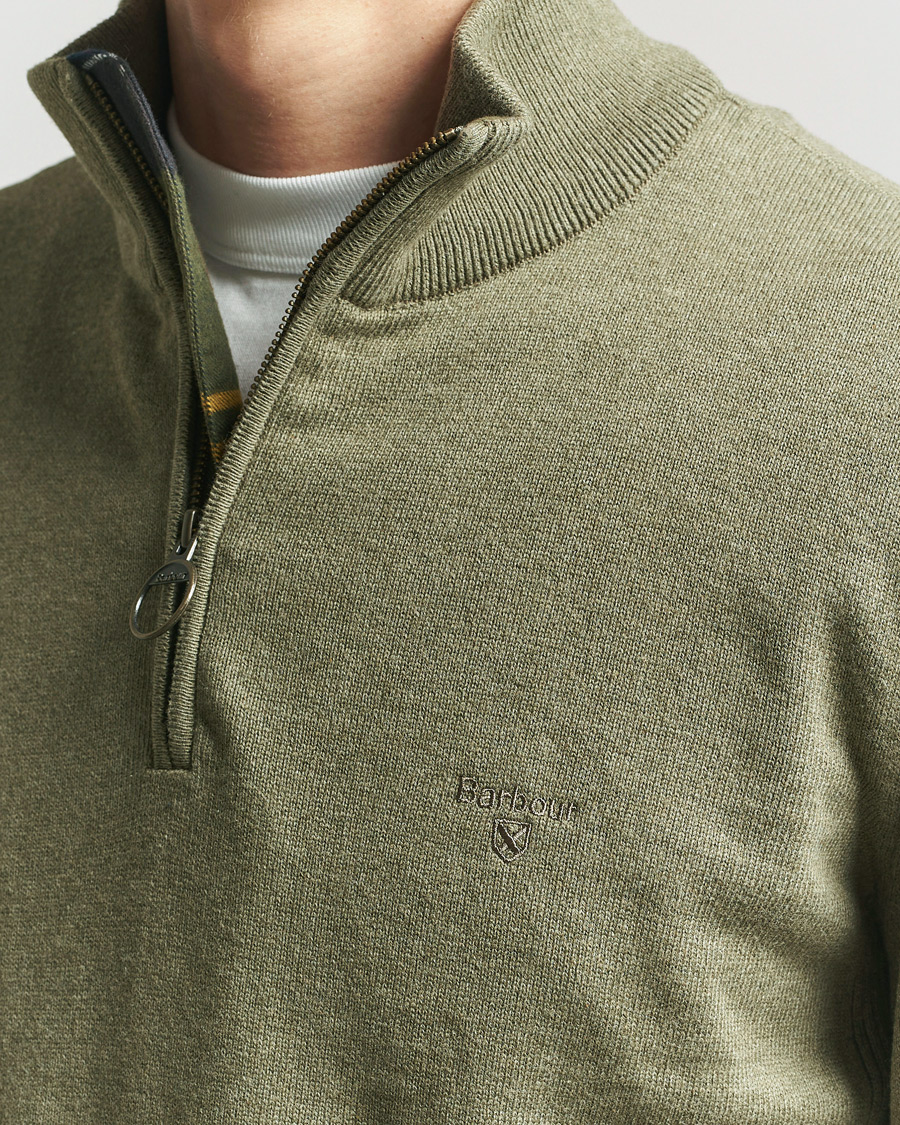 Mies | Puserot | Barbour Lifestyle | Cotton Half Zip Smokey Olive