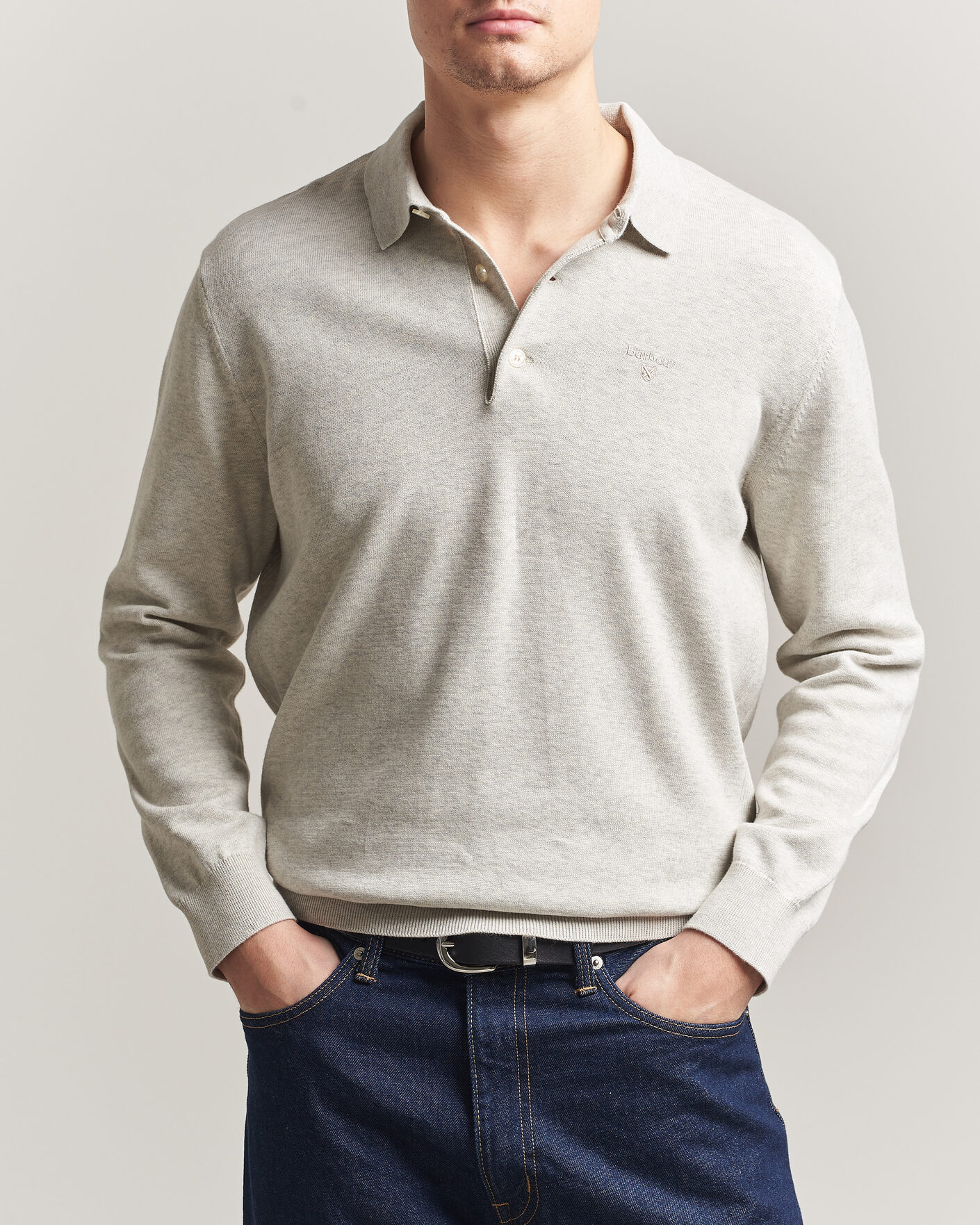 Mies | Puserot | Barbour Lifestyle | Pima Cotton Knitted Polo Neutral