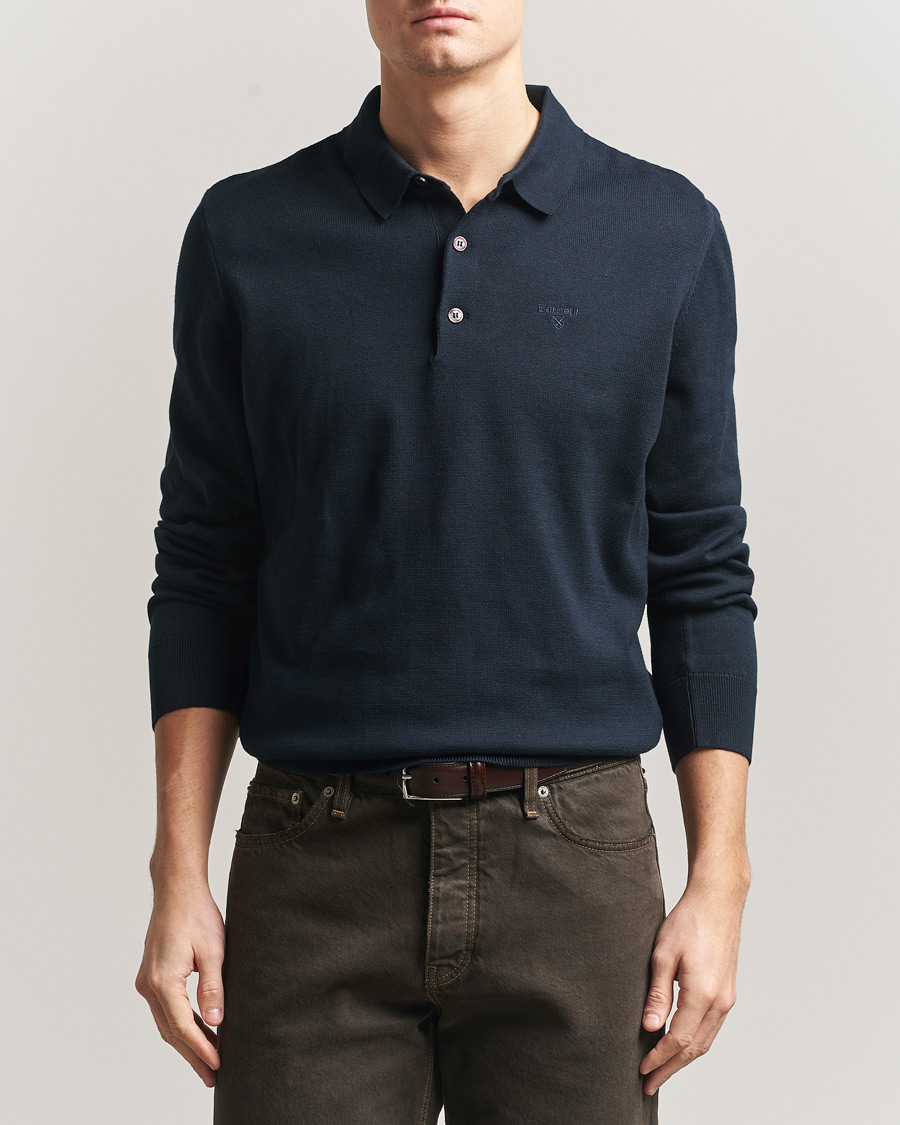 Mies | Puserot | Barbour Lifestyle | Pima Cotton Knitted Polo Navy