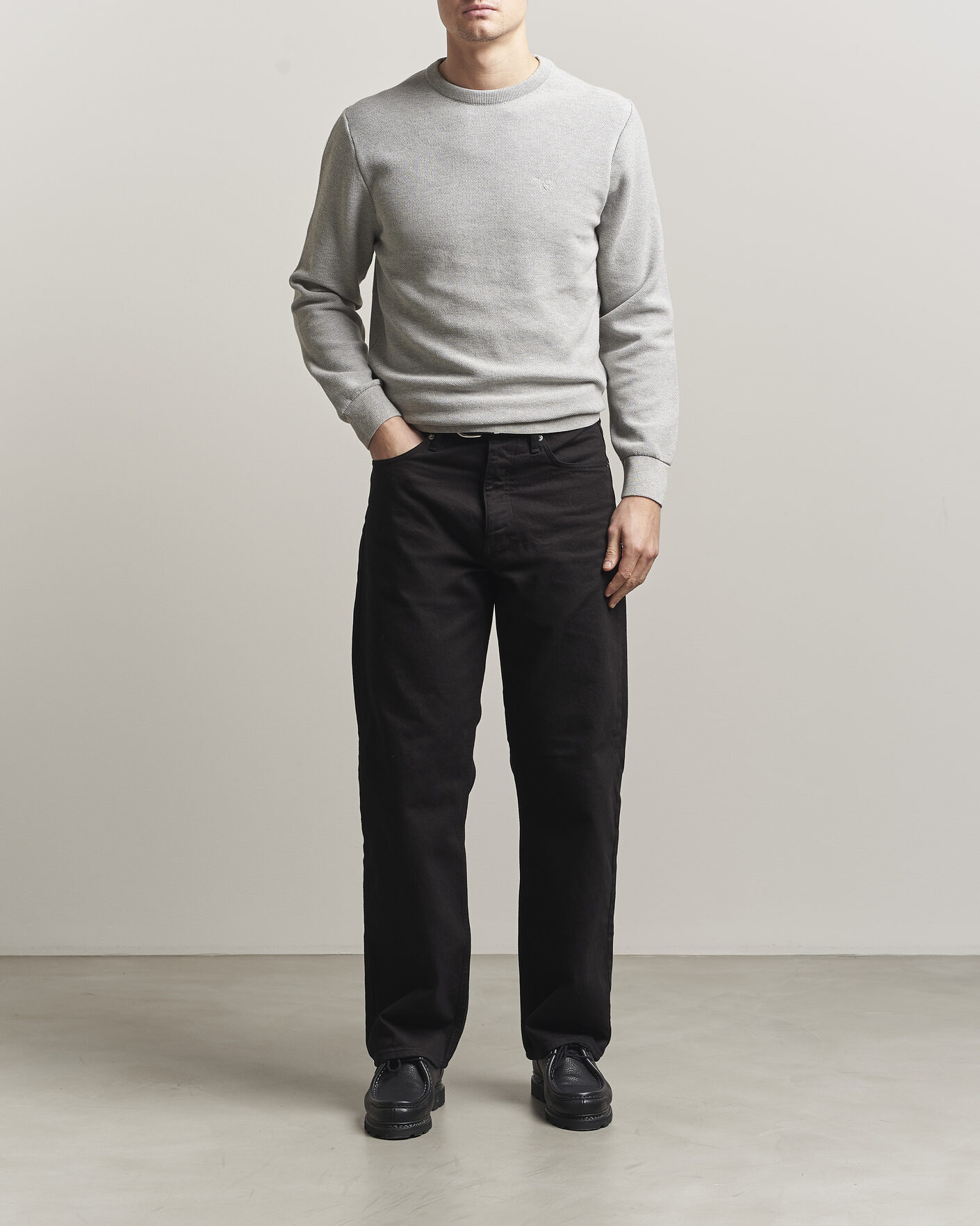 Mies | Puserot | Barbour Lifestyle | Honeycomb Crew Neck Grey Marl