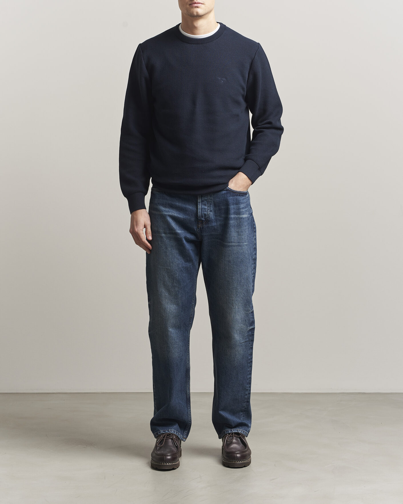 Mies | Puserot | Barbour Lifestyle | Honeycomb Crew Neck Navy