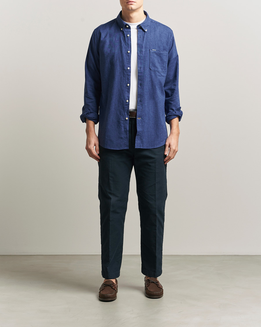 Mies | Kauluspaidat | Barbour Lifestyle | Nelson Linen/Cotton Shirt Indigo
