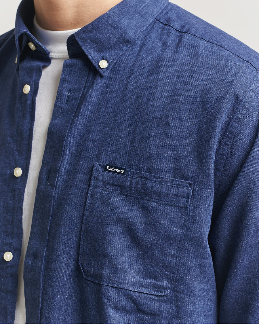 Mies | Kauluspaidat | Barbour Lifestyle | Nelson Linen/Cotton Shirt Indigo