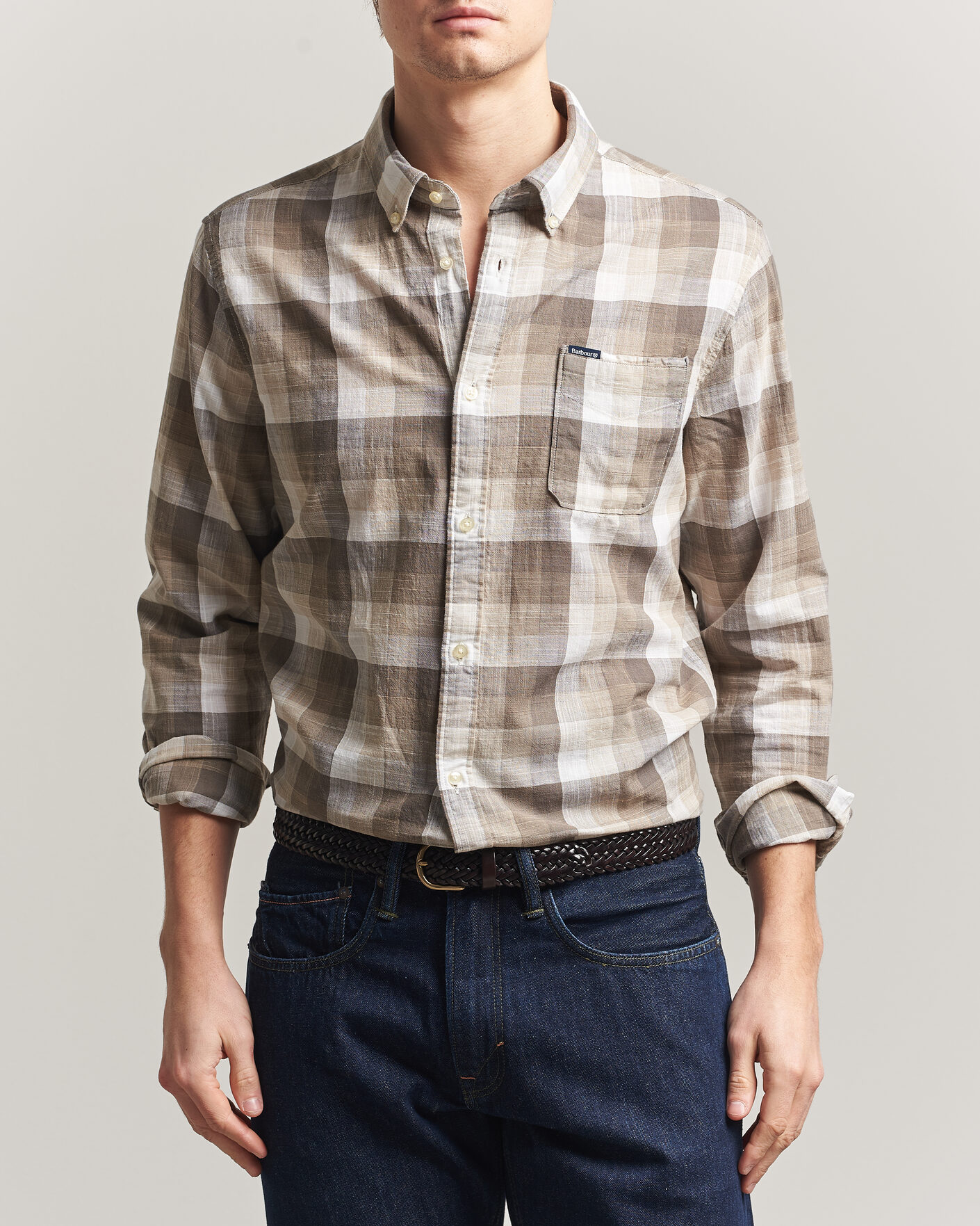 Mies | Kauluspaidat | Barbour Lifestyle | Hillroad Tailored Cotton Shirt Stone