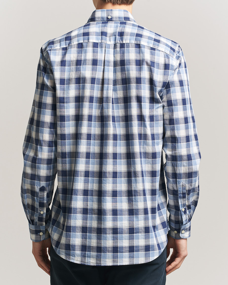 Mies | Kauluspaidat | Barbour Lifestyle | Harwood Gingaham Cotton Shirt Blue