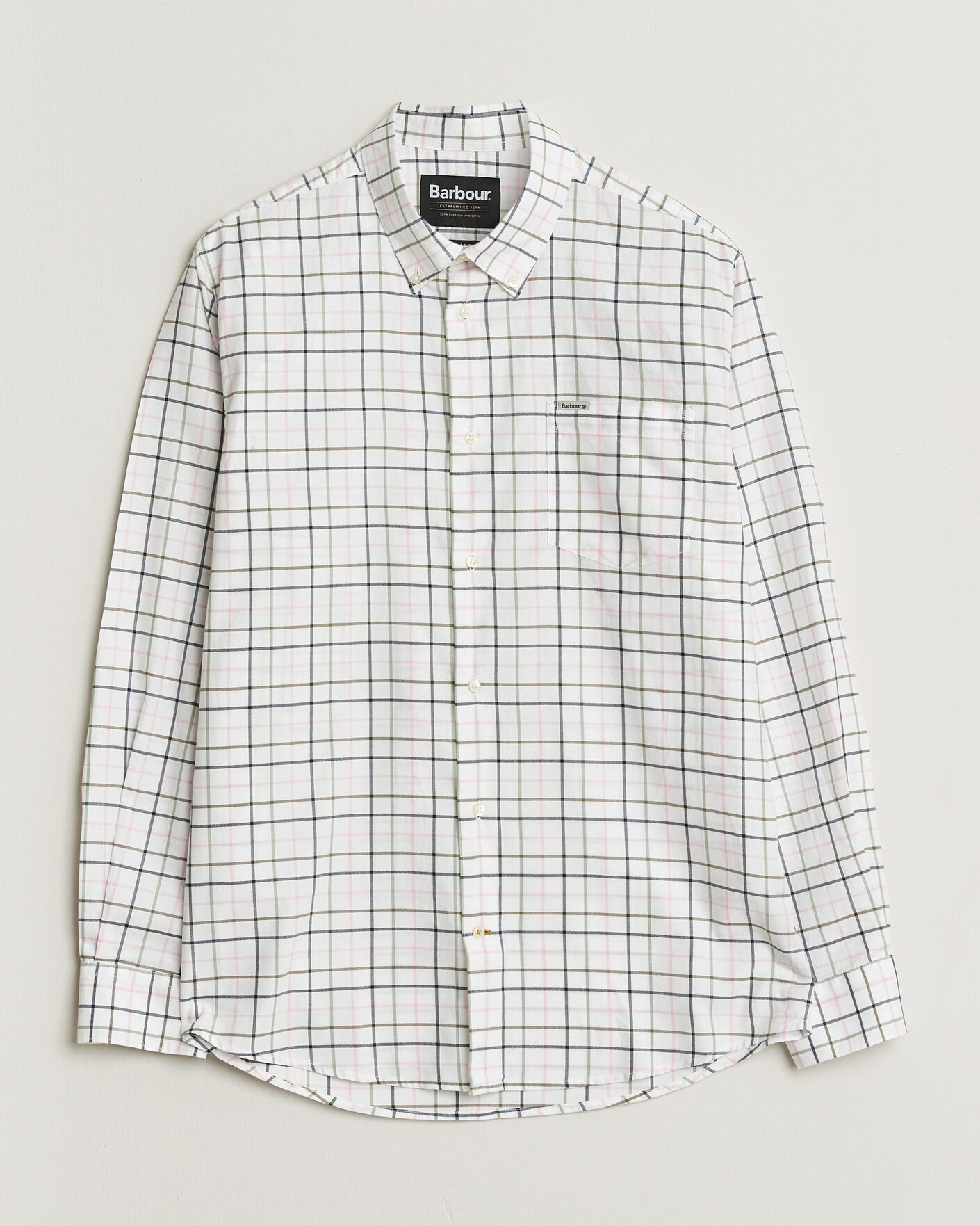 Mies | Kauluspaidat | Barbour Lifestyle | Caswell Regular Tatersall Shirt Pink